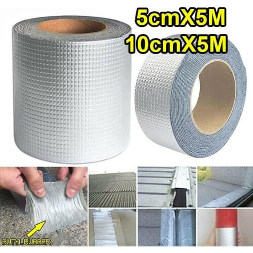 1x Super Waterproof Tape Butyl Seal Rubber Aluminum Foil Tape Pipe Repair Leaking Tool Heat Insulation Cover Bathroom Decoration