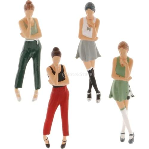 2-4 Mini 1:64 Diorama Figure Thinking Women Scenery Home Decor