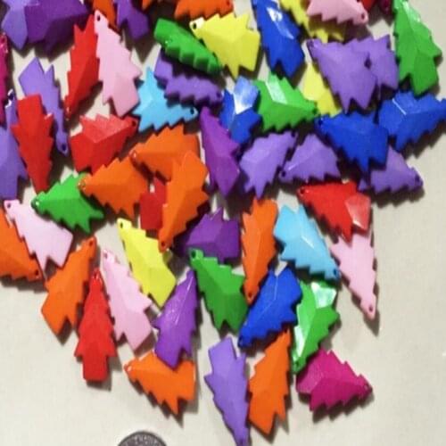 Mixed Candy-colored Acrylic Christmas Tree Charms Pendant For Jewelry Making Findings Bracelets Necklace Accessories DIY B185