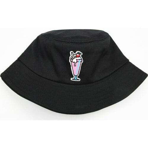 2020 Drink Embroidery Cotton Bucket Hat Fisherman Hat Outdoor Travel Hat Sun Cap Hats for Men and Women 114