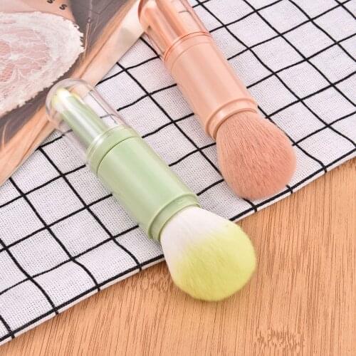 4Pcs/set of Skin Tone and Green Makeup Retractable Makeup Brush Portable Makeup Brush Beauty Tool Mini Eye Brushes Beauty Tools