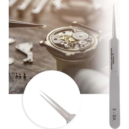 4 Types Stainless Steel Picking Tweezers Jewelry Watch Repairing Accessory Tools