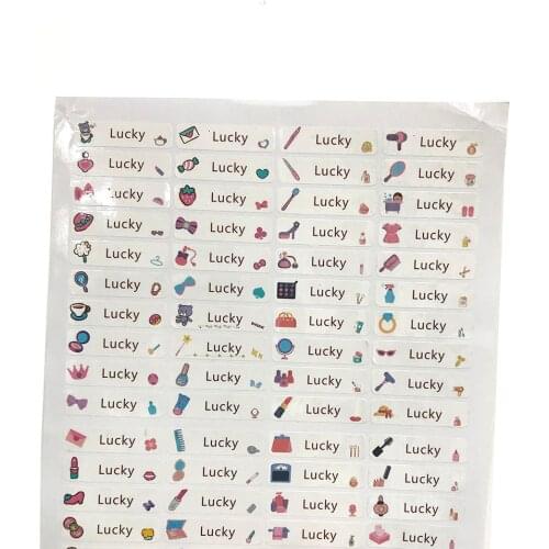 80Pcs Kids Custom Name Stickers Cute Girl Pattern Waterproof Pen Labels Personalized Tags For School Supplies Scrapbooking