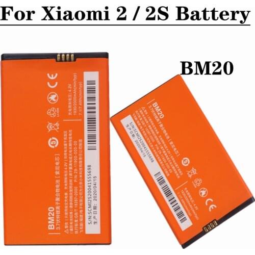 For Xiaomi Mi2S Mi2 M2 Mi 2 2S Phone Battery 2000mAh BM20 High Quality Replacement Batteries