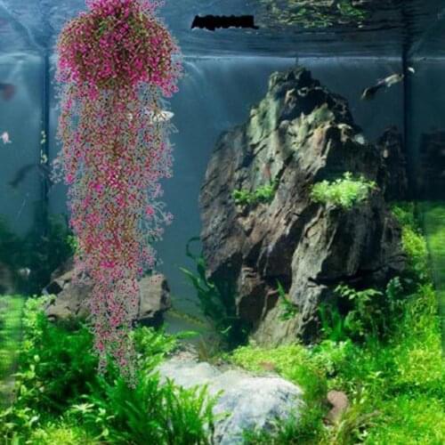 Vived Aquarium Ornament Artificial Bright Color Plastic Fish Tank Simulation Decor Rattan Cane for Garden Water Tanks Supplies