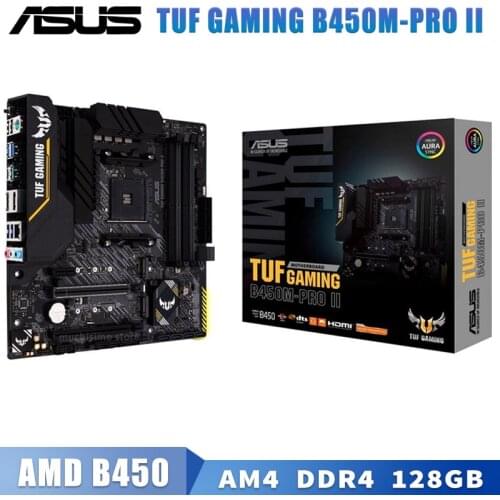 ASUS TUF GAMING B450M-PRO II B450M AMD B450 DDR4 4400MHz 128G,M.2, SATA 6Gb/,USB 3.2 Support R3 R5 R7 R9 Desktop AM4 CPU