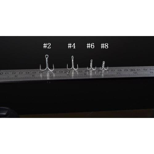 Free shipping 100pcs/lot fishing hook treble hook hard fishing bait hook isca artificial lure #2/#4/#6/#8 fishing tackle