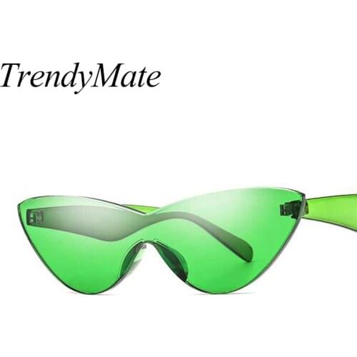 One Piece Lens Sunglasses Women Transparent Plastic Glasses Men Style Sun Glasses Clear Green Candy Color Brand Designer 5187M