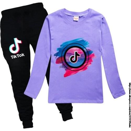 Boys Clothing Suits Tik Tok Casual Baby Girl Clothes Sets Spring Kids Set Children Long Sleeve T-shirt Tops +Pants Outfit Set