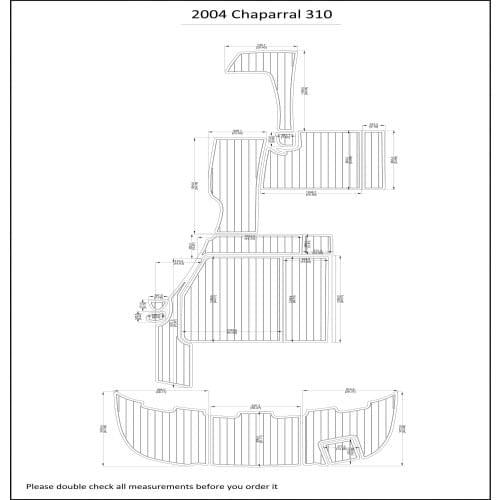 2004 Chaparral 310 Swim Step & Cockpit Pad Boat EVA Teak Decking 1/4" 6mm