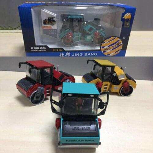1/50 Scale Diecast Alloy Metal Road Roller Truck Auto Car Model Car Machine Model Construction Engineering Vehicle Collection
