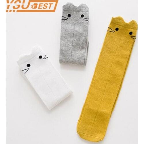 Cute Baby Happy Funny Socks Age 0-3Yrs On Knee Long Hosiery Cartoon Rabbit Kids Meias Kids Calcetines Boys Ski-Socks Girls Sock