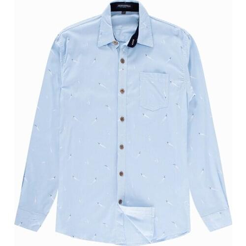 Shirt Mens Spring Autumn Casual Shirt 2020 Fashion Printing Business Formal Long Sleeve Button Loose Cotton Shirts High Quality