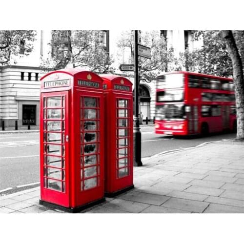 Post box diamond mosaic embroidery painting scenery rhinestone stickers wall paper decoration diamond art needlework handcraft