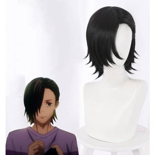 Anime Jujutsu Kaisen Yoshino Junpei Cosplay Wigs Black Heat Resistant Synthetic Hair Wigs + Wig Cap