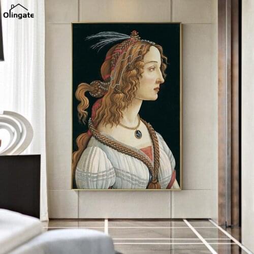 Retro Abstract Woman Canvas Painting Portrait Young Woman Poster Wall Art Prints Nordic Pictures for Living Room Home Decor