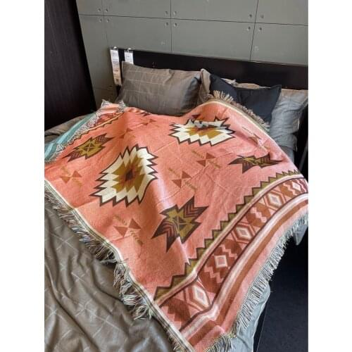 Pink Color Wall Tapestry Sofa Cover Picnic Mat Adult Travel Airplane Knitted Blanket Tablecloth