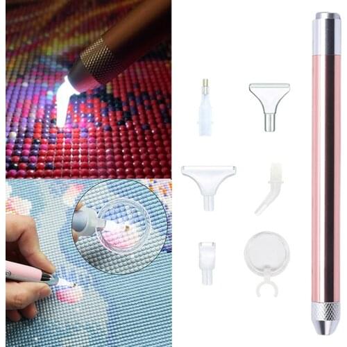 Diamond Painting Pen Lighting Point Drill Pen With Magnifying Glass Craft Tool Diamond Painting ToolHot Hot