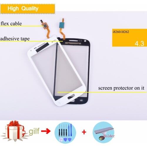 I8260 touch screen for Samsung Galaxy Core Duos I8262 I8262D I8260 Touch Screen Digitizer Front Glass Panel Sensor black white