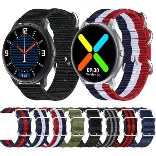 Silver Ring buckle Strap For imilab kw66 Woven nylon band Smartwatch Wristband Watchband Bracelet Replacement accessories