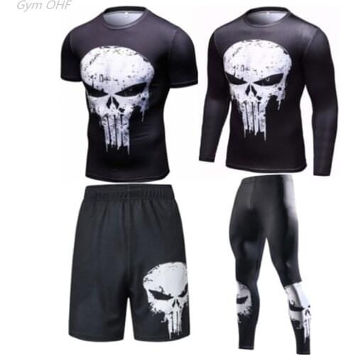 Gym Fitness Mens Tracksuits Running Set Jiu Jitsu MMA Rashguard Men Boxing Jerseys Quick Dry Joggers Training Tights T Shirt Men