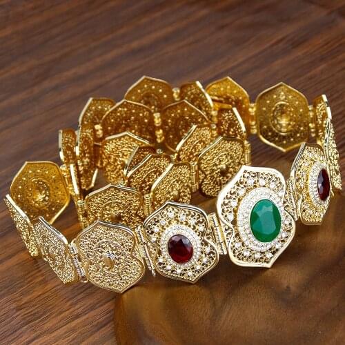 Sunspicems 2021 Gold Color Morocco Belt Full Crystal For Women Ethnic Wedding Jewelry Arab Aristocrat Waist Chain Bride Bijoux