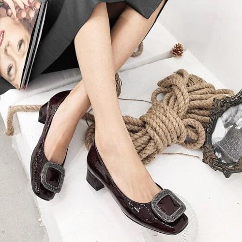 Big Size Shallow Painted Square Head Fashion Shoes
