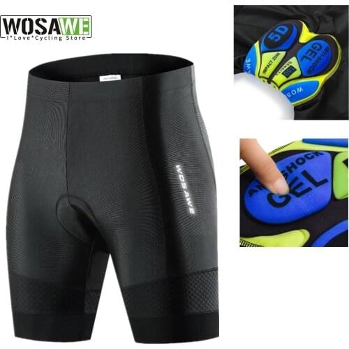 WOSAWE Coolmax 5D Padded Cycling Shorts Shockproof MTB Bicycle Shorts Summer Shorts Ropa Ciclismo Tights Mountain Bike Shorts