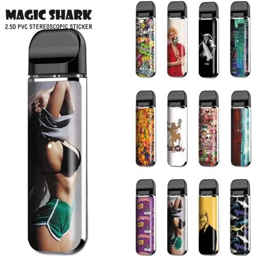 Magic Shark Painting Graffiti Mummy Sexy Woman Stereo Case Sticker Vape Kit Wrap Film for Smok Novo E Cigar