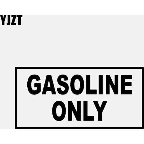 YJZT 13.4CM*6.5CM GASOLINE ONLY Fuel Vinyl Decal Waterproof Car Sticker Black/Silver C3-0750