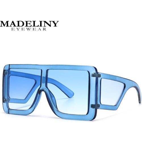 MADELINY 2021 Classic Oversized Sunglasses Women Brand Desigenr Vintage Square Glasses Female Gradient Lens Shades UV400 MA498