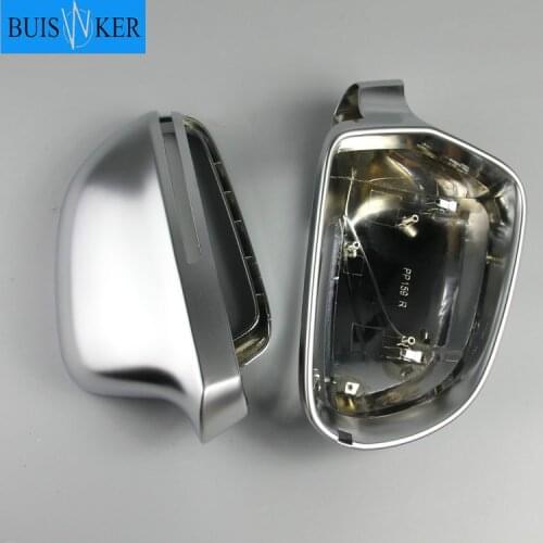 For Audi B8 A3 A4 A5 A6 S4 RS4 S6 RS6 1 Pair of Matte Chrome Rearview Mirror Cover Protection Cap Car Styling Car Mirror Cover