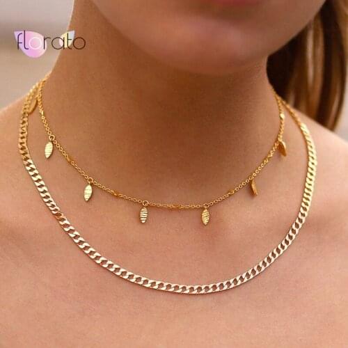 1PC 925 Sterling Silver Chain Minimalist Pendant Choker Necklace Simple Necklace for Women Party Jewelry Birthday Gift collares