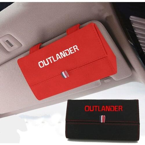 1pc Auto Accessories for Mitsubishi Outlander Flocking Auto Sunglasses Case Holder Organizer Car Glasses Box Storage Holder
