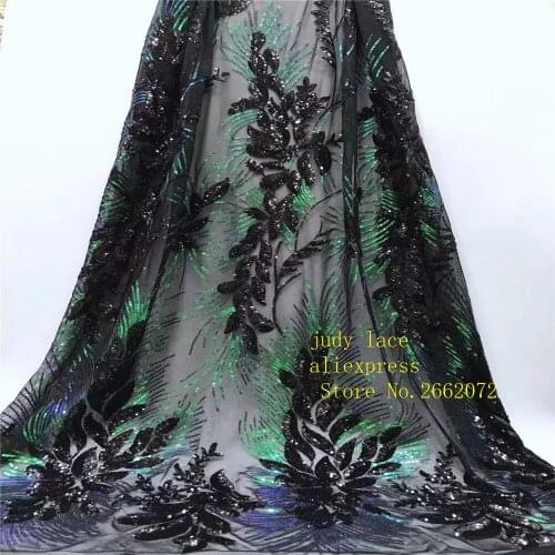 5yards/bag 5 color embroidery sequins lace European and American style high-end fabric for the evening dress design HS59