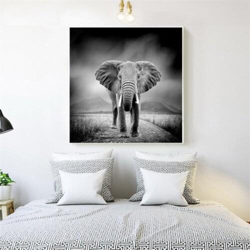 Africa Elephant Animal Oil Painting on Canvas Nordic Art Poster and Print Abstract Art Wall Picture for Living Room Decor