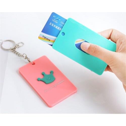 Anime Genshin Impact Paimon Abs Student Id Bus Bank Card Holder Keychain Card Case Cover Box Pendant Keyring Decor Cosplay Gift