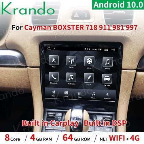 Krando Android 10.0 8.4'' car navigation system for Porsche Cayman BOXSTER 718 911 981 997 2012-2016 multimedia gps navigation