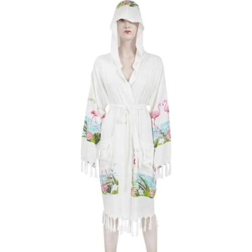 Bamboo Printed Womens Peshtemal Bathrobe I Towel Set I Bath Robe I Terry Cloth Robes For Women I Towel Robe