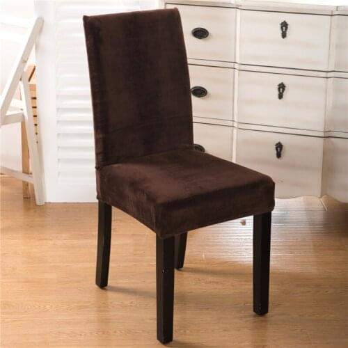 Spandex Velvet Dining Chair Cover 100% Polyester Solid Anti-Dirty Chair cover Decoration Home Hotel Part Case