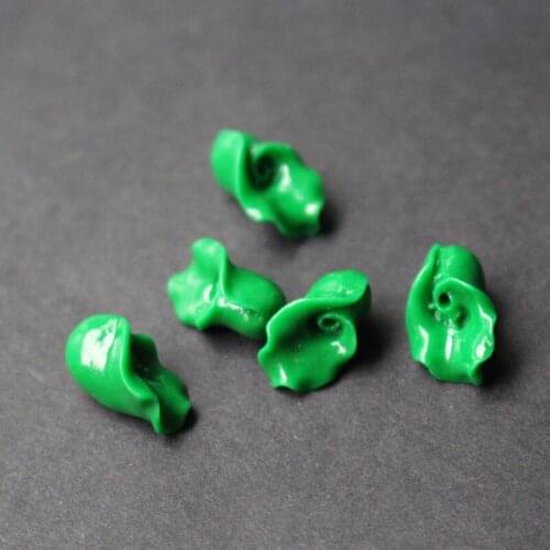 20 pieces/lot) Carved Calla Beads Artificial coral beads 7mm*14mm Dark Green color for Jewelry making