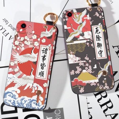 Phone Holder Case For Vivo V5 Lite V7 Plus V9 Birds Crane Wrist Strap Case For Vivo Y66 Y67 Y75 Y79 Y81 Y83 Pro Y85