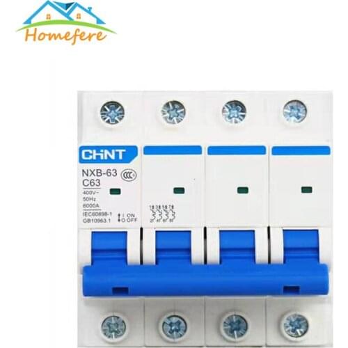 CHINT NXB-63 Residual Current Circuit Breaker 2P 4P 40A 50A 60A 23V/400V 50HZ Mini Circuit Breaker MCB NEW DZ47