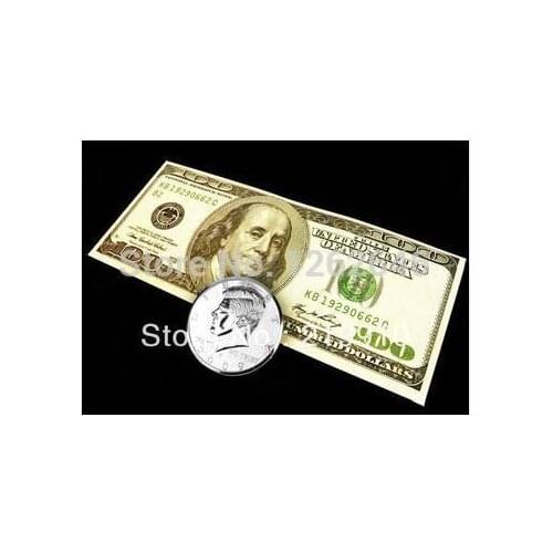 Jumbo Coin To Dollar Bill - Magic Tricks,Coin&Money Magic,Stage,Close Up,Comedy,Magic Toys,Gimmick,Magician Coins