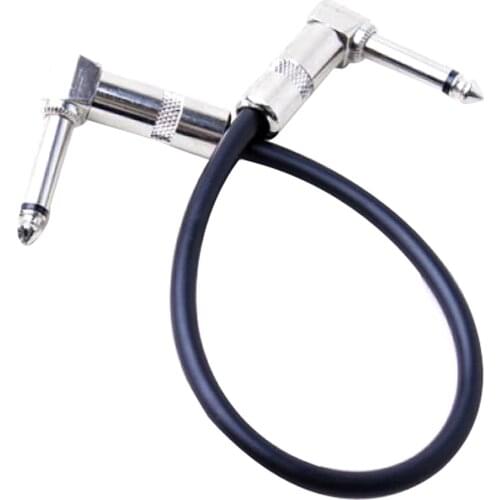 6.3mm Right Angle Black Guitar Lead Patch Leads Pedal Effects Cable 12 Inch