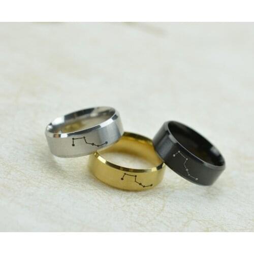 Fashion New Mens Ring Personality Laser Big Dipper Seven Star Titanium Steel Ring Accesories for Women and men jewelry Gifts