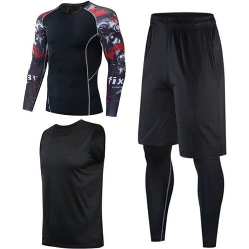 2021 Summer hot sale unisex sports suit long-sleeve short-sleeve outdoor sports trousers shorts four-piece suit mens track suit