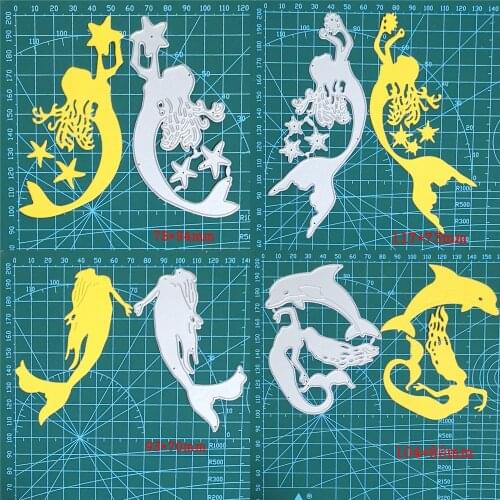Metal cutting die mermaid dolphin 2021 new craft die template for diy Scrapbooking emboss paper card making die mould stencil