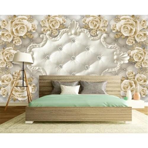 Beibehang Custom wallpaper wall modern minimalist fashion romantic floral soft package TV living room wallpaper mural