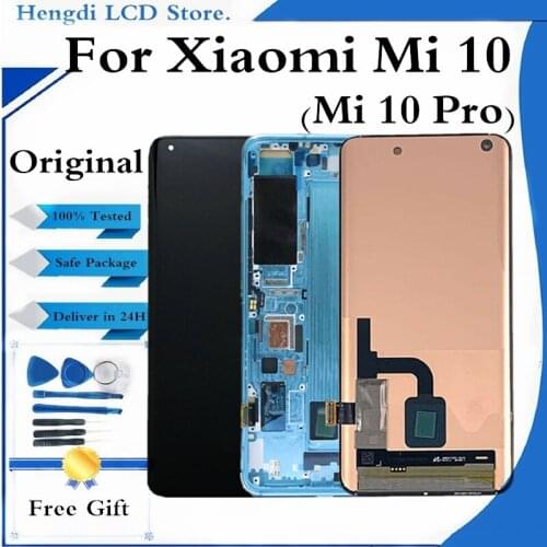 6.67" Original LCD For Xiaomi Mi10 Mi10 Pro LCD Display Touch Screen Digitizer Assembly For Xiaomi MI 10 MI 10 Pro Screen
